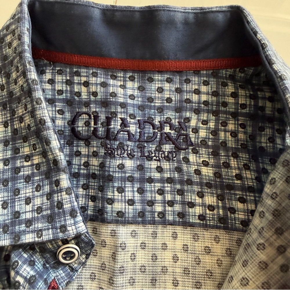 Cuadra COTTON SHIRT WITH LONG SLEEVES Men's Blue Patterned - Picture 3 of 7
